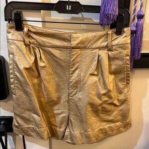 Forever 21 Metallic Gold High Waist Shorts